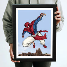 Indian Superhero Framed Poster with Acrylic Glass, Multicolor - Perfect for Room & Office Decor