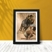 Jalli Kattu (Tamilnadu, Pongal, Manjuvirattu, Kaalai, Veeram, Madurai, Alanganallur) Framed Poster with Acrylic Glass, Multicolor - Perfect for Room & Office Decor