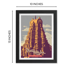 Virupaksha (Hampi) Framed Poster with Acrylic Glass, Multicolor - Perfect for Room & Office Decor