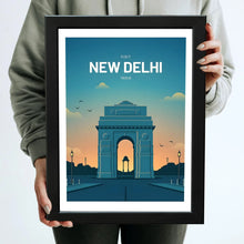India Gate, New Delhi Framed Poster with Acrylic Glass, Multicolor - Perfect for Room & Office Decor