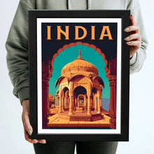 INDIA (Heritage) Framed Poster with Acrylic Glass, Multicolor - Perfect for Room & Office Decor .