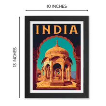 INDIA (Heritage) Framed Poster with Acrylic Glass, Multicolor - Perfect for Room & Office Decor .