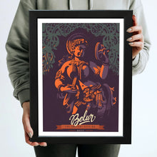 Belur (Karnataka) Framed Poster with Acrylic Glass, Multicolor - Perfect for Room & Office Decor