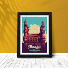 Charminar (Hyderabad, AP) Framed Poster with Acrylic Glass, Multicolor - Perfect for Room & Office Decor