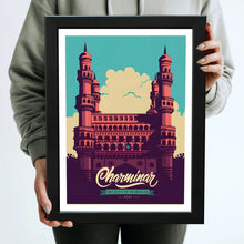 Charminar (Hyderabad, AP) Framed Poster with Acrylic Glass, Multicolor - Perfect for Room & Office Decor