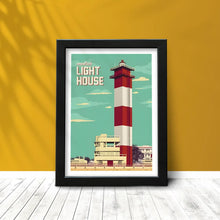 Light House (Madras) Framed Poster with Acrylic Glass, Multicolor - Perfect for Room & Office Decor