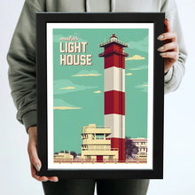 Light House (Madras) Framed Poster with Acrylic Glass, Multicolor - Perfect for Room & Office Decor