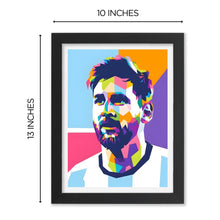 Messi(Football) Framed Poster with Acrylic Glass, Multicolor - Perfect for Room & Office Decor