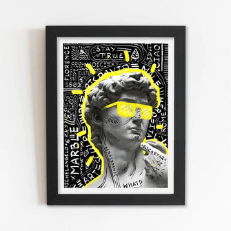 Asthetic man art Framed Poster with Acrylic Glass, Multicolor - Perfect for Room & Office Decor 