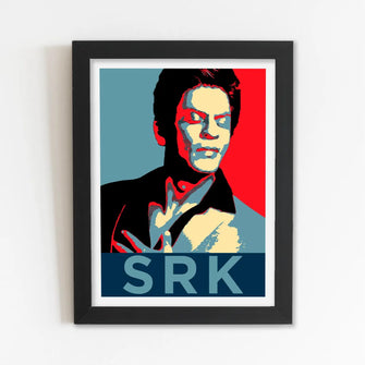 Actor SRK Framed Poster with Acrylic Glass, Multicolor - Perfect for Room & Office Decor 