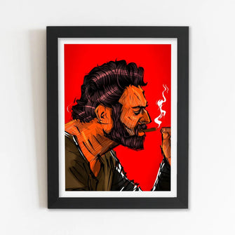 Actor Prabhas (Salaar Movie) Framed Poster with Acrylic Glass, Multicolor - Perfect for Room & Office Decor 