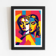 Aesthetic Indian Women Art Framed Poster with Acrylic Glass, Multicolor - Perfect for Room & Office Decor 