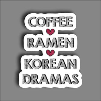 Coffee Ramen Korean Dramas - Sticker