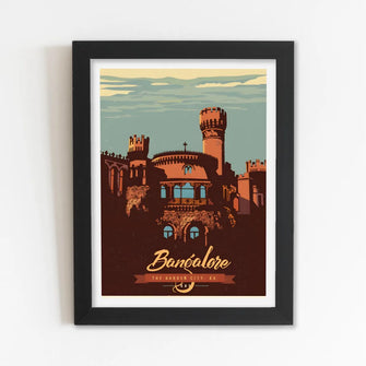 Banglore (Garden City, Karnataka) Framed Poster with Acrylic Glass, Multicolor - Perfect for Room & Office Decor 