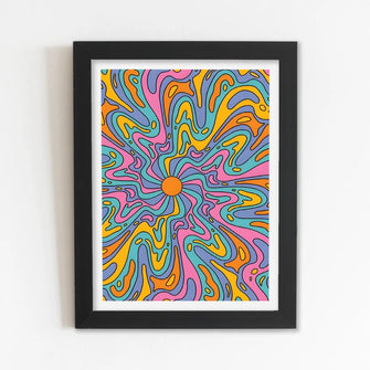 Illusion (Wall art, Aesthetics, Minimal) Framed Poster with Acrylic Glass, Multicolor - Perfect for Room & Office Decor 