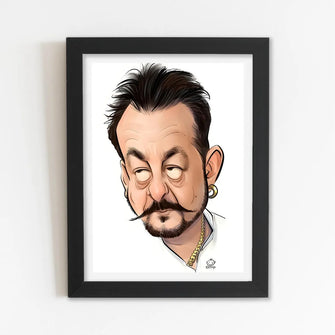 Actor Caricature (Sanju)  Framed Poster with Acrylic Glass, Multicolor - Perfect for Room & Office Decor 
