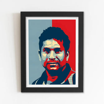 Sachin Tendulkar (Cricket) Framed Poster with Acrylic Glass, Multicolor - Perfect for Room & Office Decor 