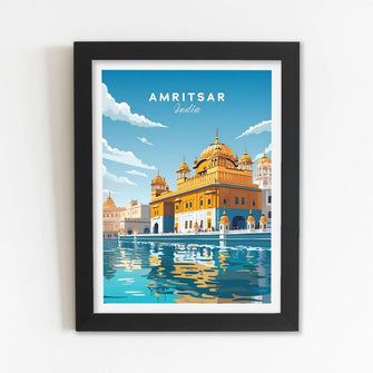 Amristar (India) Framed Poster with Acrylic Glass, Multicolor - Perfect for Room & Office Decor 
