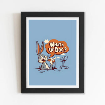 Bunny (Cartoon) Framed Poster with Acrylic Glass, Multicolor - Perfect for Room & Office Decor 
