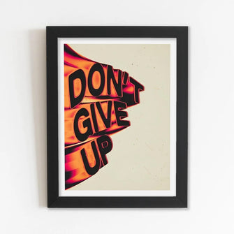 Don't Give Up (Motivation, Quotes, Asethetic, Minimal) Framed Poster with Acrylic Glass, Multicolor - Perfect for Room & Office Decor 