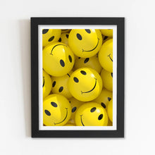 Smile (Wall art, Aesthetics, Minimal, smile, yellow) Framed Poster with Acrylic Glass, Multicolor - Perfect for Room & Office Decor 