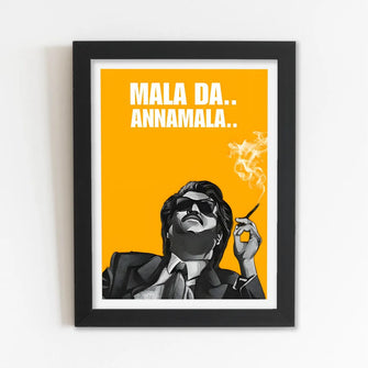 Actor Rajini (Mala Da Annamala) (Super Star) Framed Poster with Acrylic Glass, Multicolor - Perfect for Room & Office Decor 