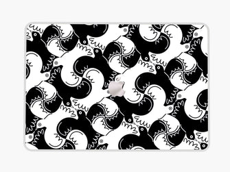 Black White Birds - Macbook Skin