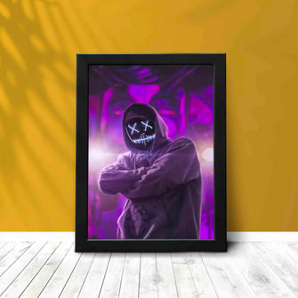 Neon Dj Man - Framed Poster